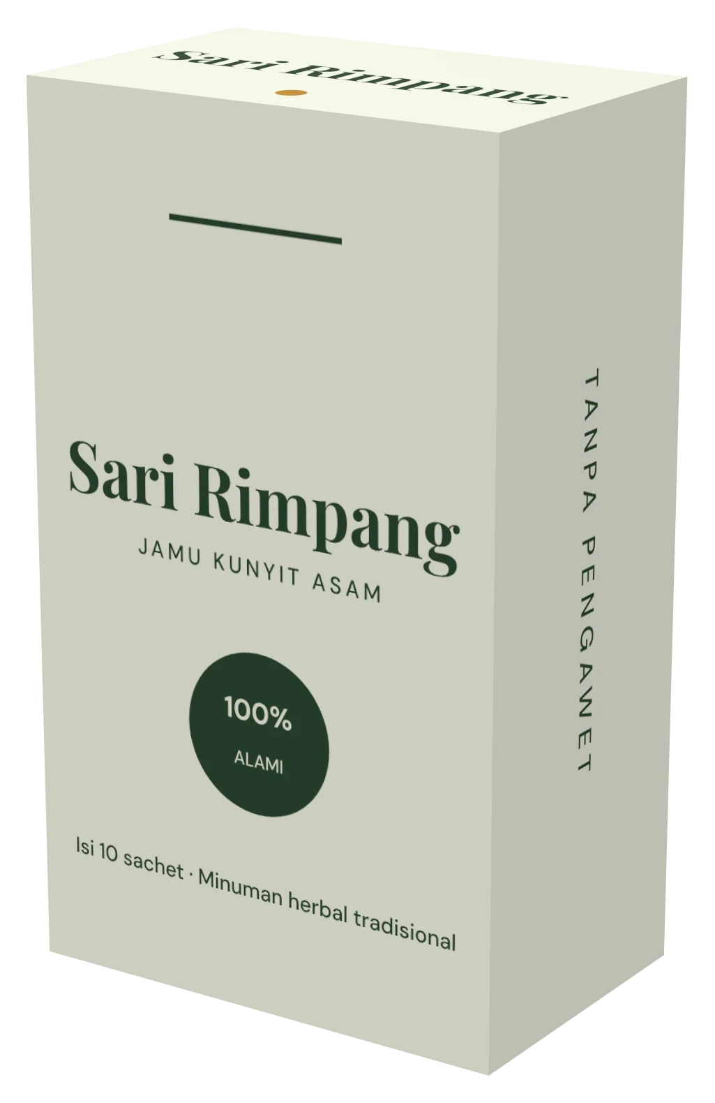 Desain sisi depan kotak jamu